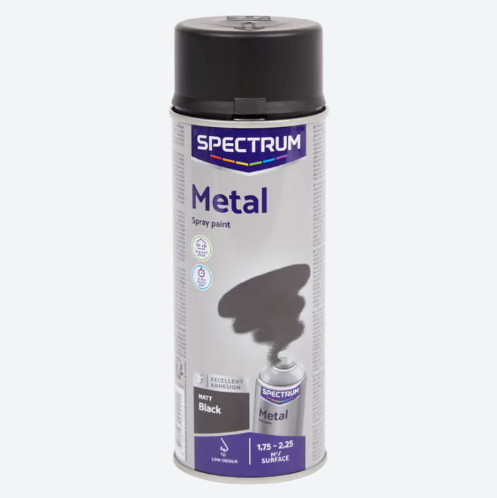 Spectrum spuitverf voor metaal mat zwart 400 ml