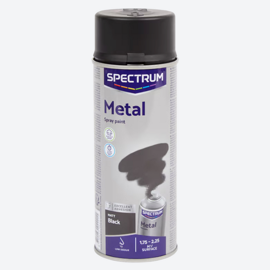 Peinture en aérosol Spectrum pour métal noir mat 400 ml 