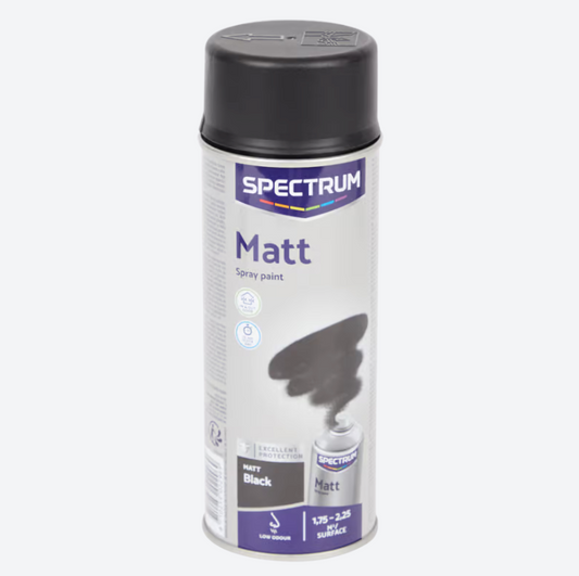 Spectrum matte spuitverf zwart 400 ml