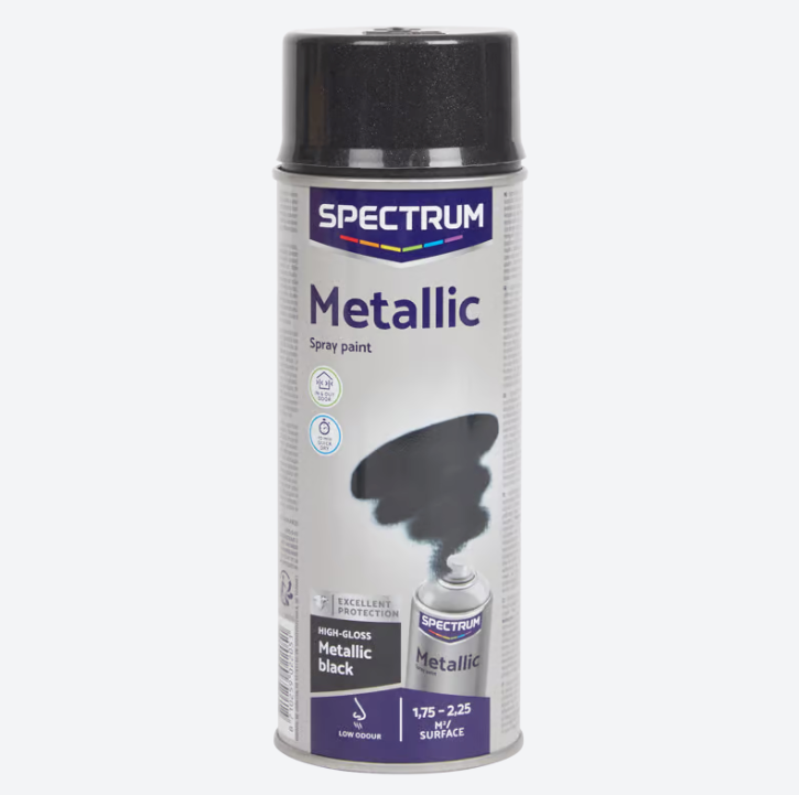 Peinture en aérosol métallisée Spectrum noir 400 ml 