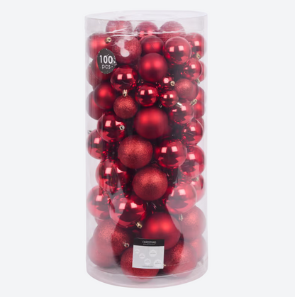 Boules de Noël en plastique 100 pièces 