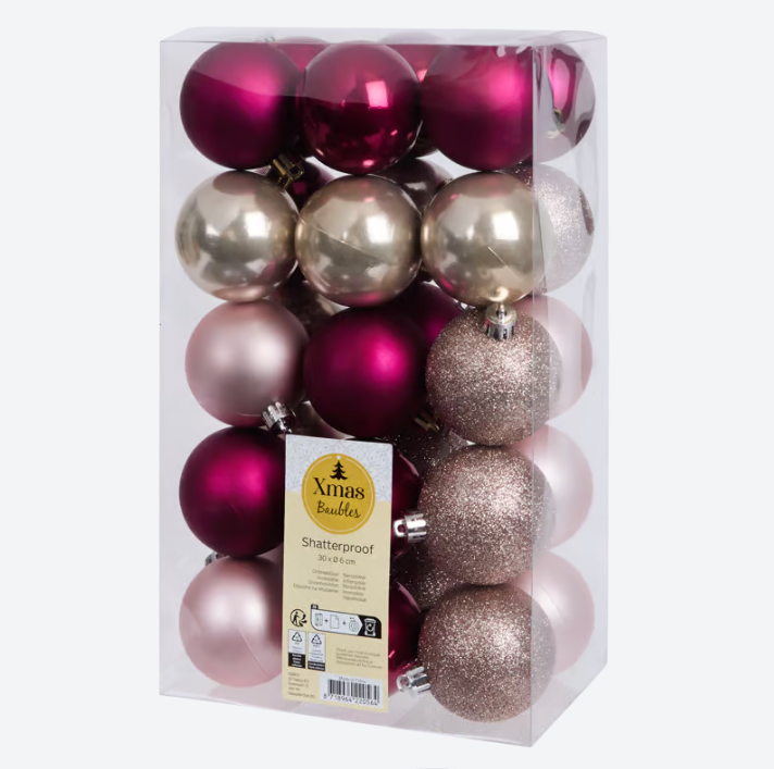 Kerstballen 30 stuks | Ø 6 cm