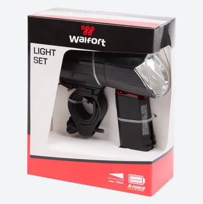 Walfort bicycle lighting set Incl. batteries 