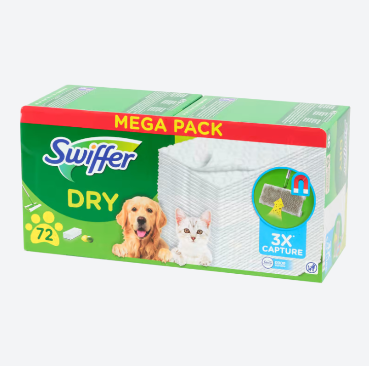 Swiffer Dry serpillières 72 pièces 