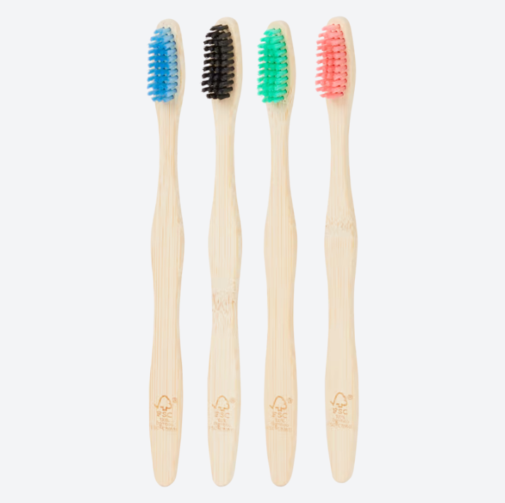 Bamboo toothbrushes 4 pieces 