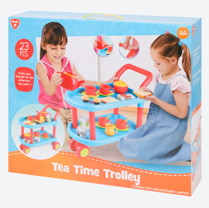 Playgo tea trolley 48.5 x 34 x 40 cm | 23 pieces 