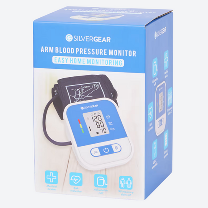 Silvergear blood pressure monitor 99 x 2 memory slots 