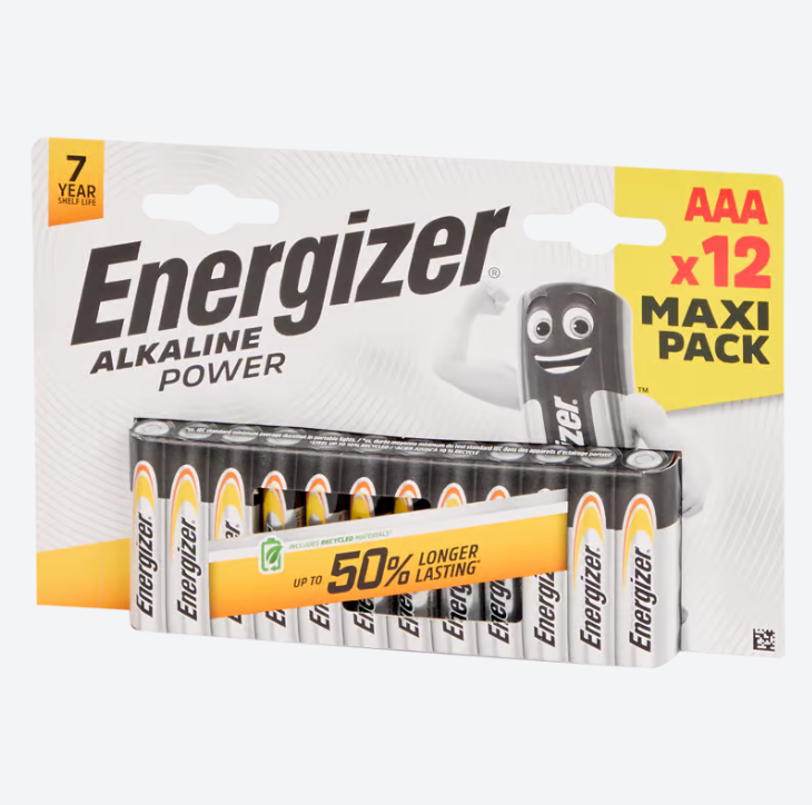 Piles alcalines Energizer AAA 12 pièces 