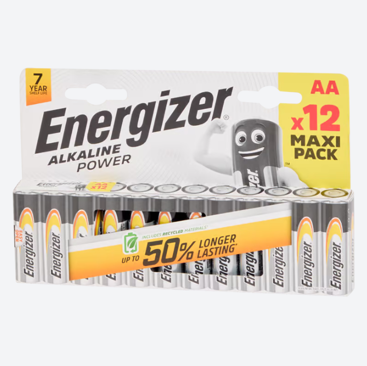 Energizer Alkaline Power batteries AA 12 pieces 