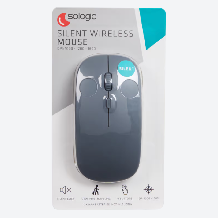 Souris sans fil silencieuse Sologic 2,4 GHz 