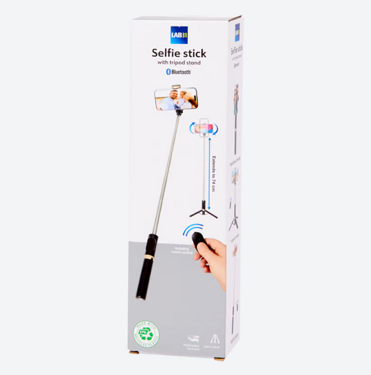 Lab31 selfiestick met driepootstatief 74 cm