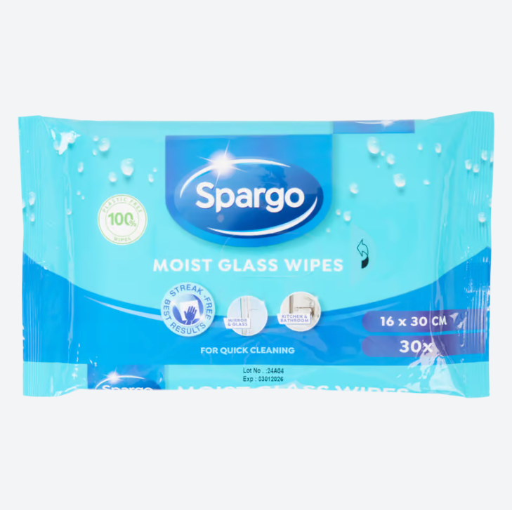 Spargo moist glass cloths 30 pieces 