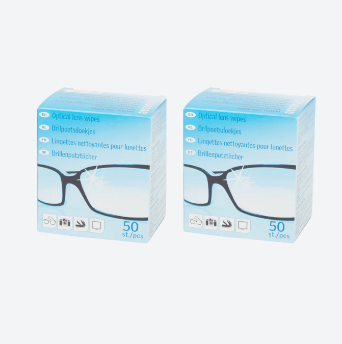 Glasses Wipes - Moist - Streak-Free - 100 Pieces 