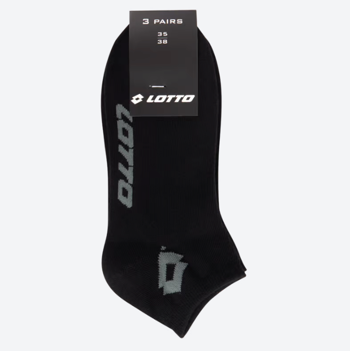 Lotto sneaker socks Black Sizes 35 - 46 | 3 pairs 