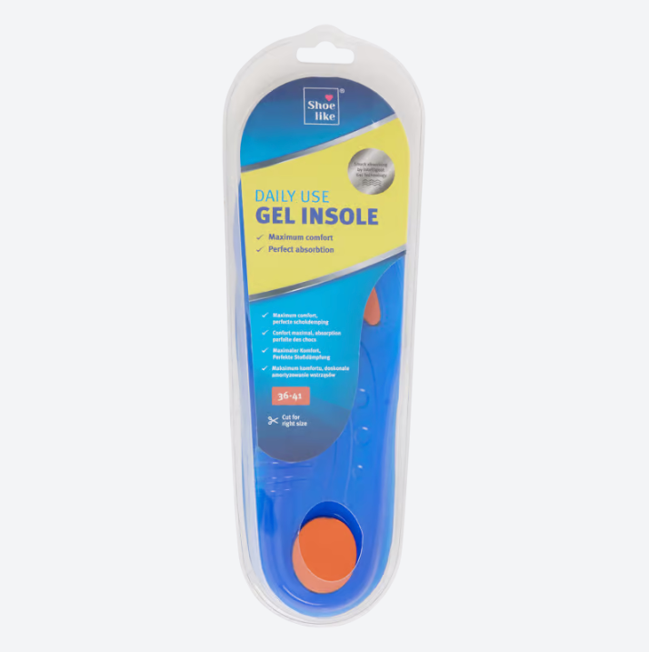 Shoe like gel insoles Sizes 36 - 46 